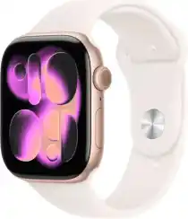 Apple Watch Series 11, 46 мм, корпус из алюминия цвета «розовое золото», спортивный ремешок цвета «светлый румянец» S/M (MEV64)