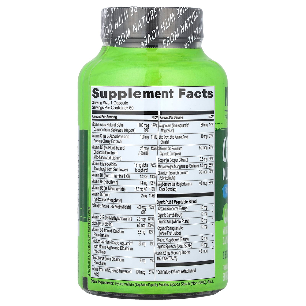 NATURELO, мультивитамины для мужчин старше 50 лет для приема один раз в день, 60 вегетарианских капсул