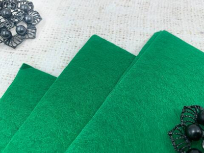 Фетр жесткий, р. 20х30 см толщина 1,5 мм, А4, травяной
