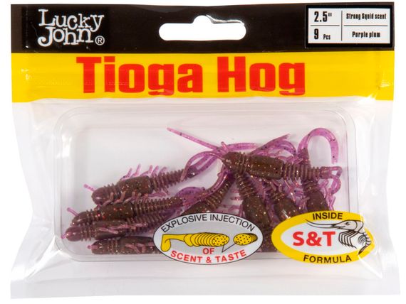 Виброхвосты съедобные LJ Pro Series TIOGA HOG 2.5in (6,35 см), цв. S13, 9 шт.