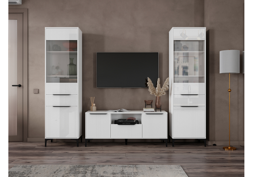 Готовая гостиная Woodville Иадама белый, белый глянец  4