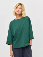 Футболка оверсайз большие размеры летучая мышь изумрудный