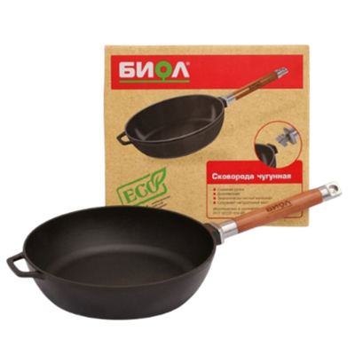 Сковорода чугунная со съемной ручкой Биол 0326