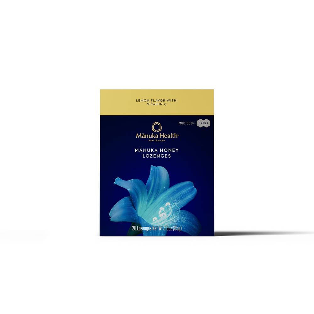 Manuka Health, леденцы с медом манука, со вкусом лимона, MGO 600+, 20 леденцов