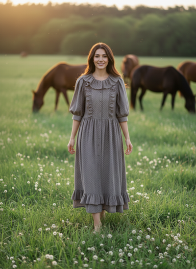 Платье с воланами