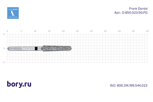 Бор алмазный черный Frank Dental типа FG - D.850.023.SG.FG