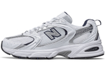 New Balance NB 530 classic retro mesh fabric, artificial leather, shock absorption, non-slip, wear-resistant, breathable, low-cut casual running shoes for men and women with the same silver color D wide