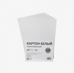 Картон белый немелованный Calligrata, А4, 6 листов