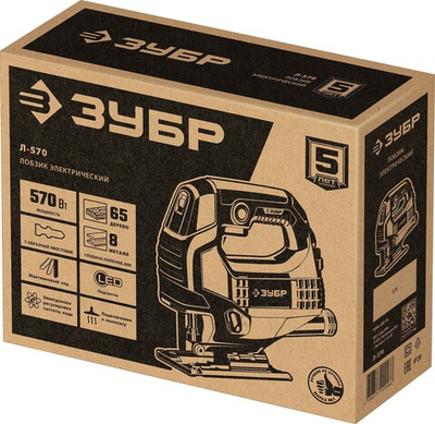ЗУБР 570 Вт, 65 мм, электрический лобзик (Л-570)