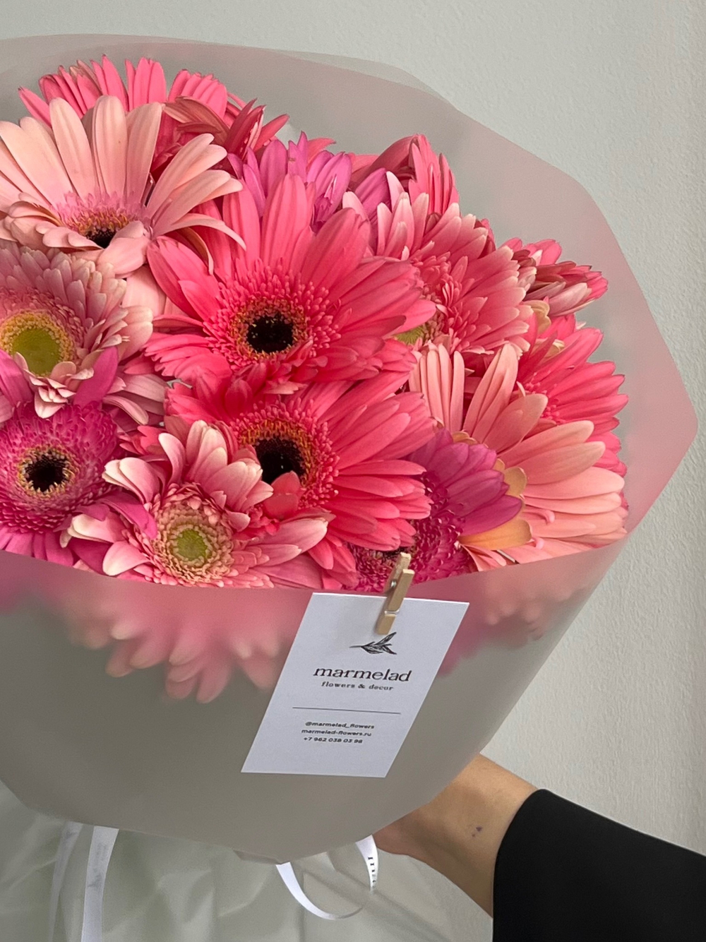 Букет из гербер в розовом оттенке 15 шт