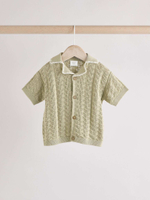 Рубашка и шорты вязаные в комплекте для малышей Next E81-347, Хаки