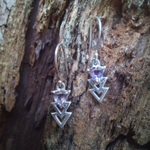 Серьги СТРЕЛА серебро/аметист