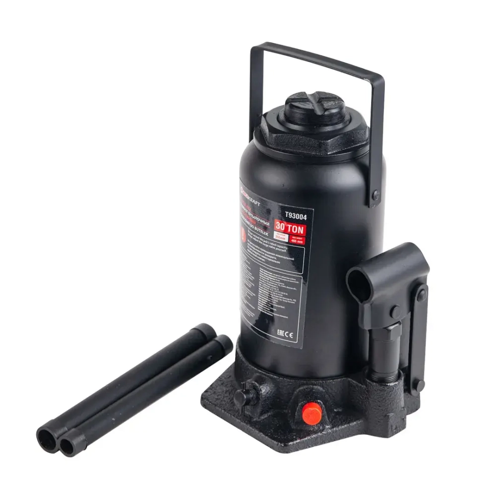 Домкрат бутылочный 30т с клапаном(h min-255мм,h max-465мм) FORCEKRAFT FK-T93004(DS)
