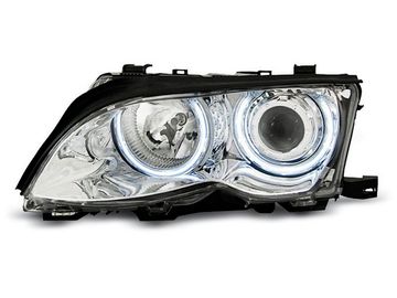 Передние фары Bmw  3 E46 angel eyes ccfl chrome