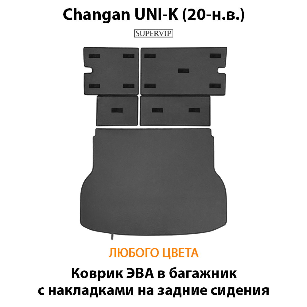 Коврик ЭВА в багажник с накладками на задние сидения для Changan UNI-K (20-н.в.)