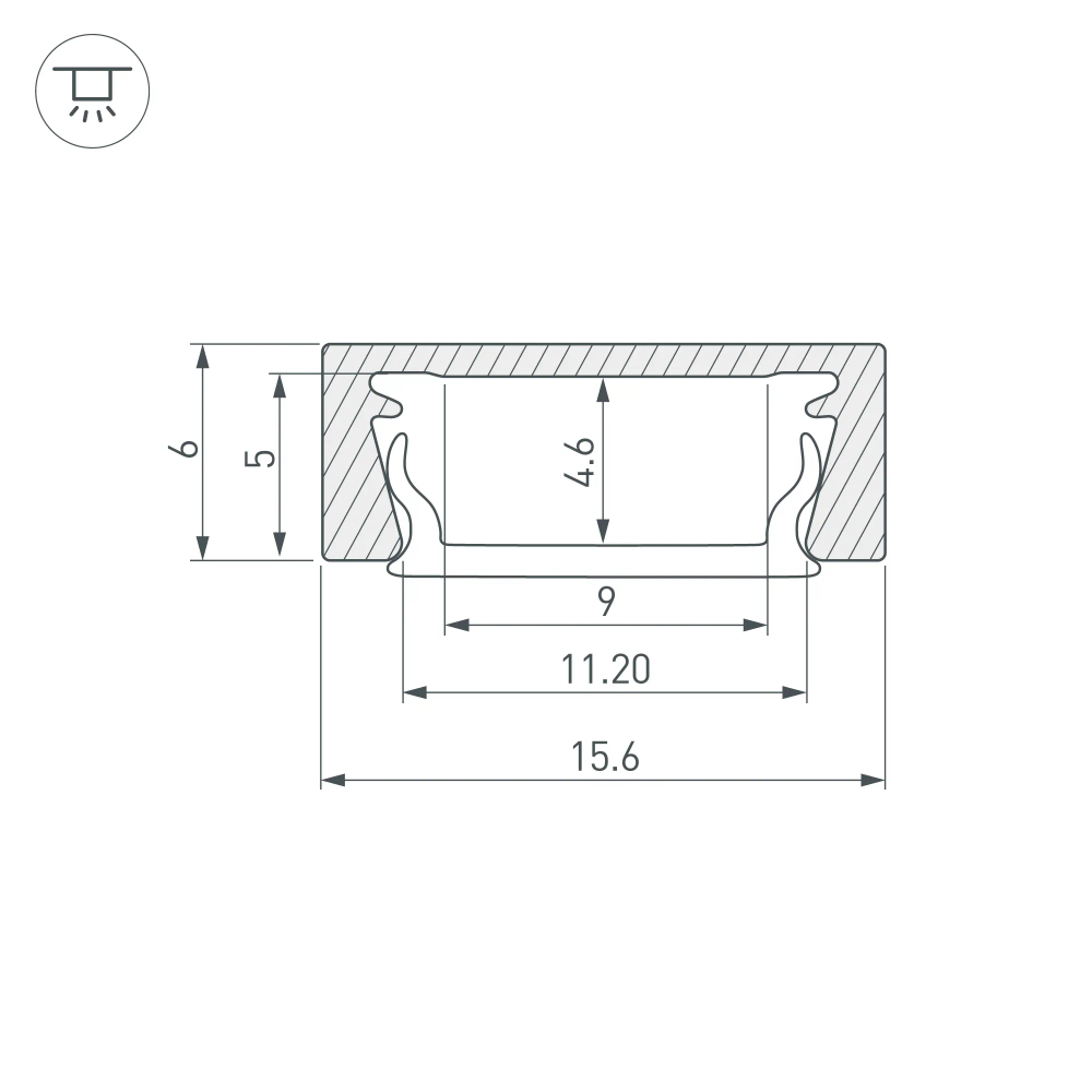 Профиль MIC-M-3000 ANOD (Arlight, Алюминий) 044542