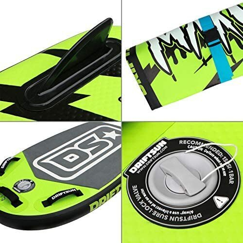 BODYBOARD Mako, 42"x25"x4" W надувной, drop-stich технология зеленый