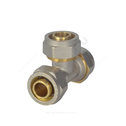 Тройник МП латунь никель обжим Дн 32 ГОСТ 32415-2013 7011 Aquasfera 7011-04