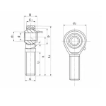 Шарнирный наконечник POS6L TECHNIX (левая резьба)