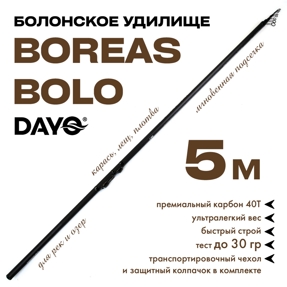Болонское удилище Dayo Boreas Bolo с кольцами