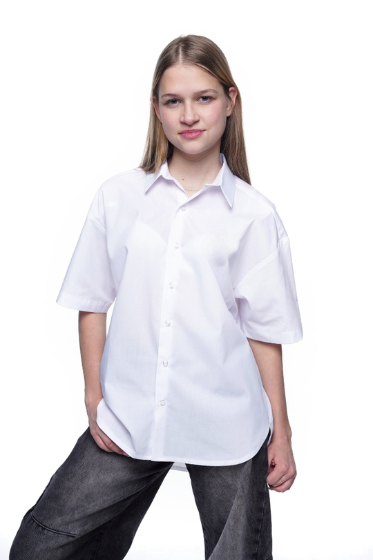 Рубашка (блуза) с коротким рукавом для девушек