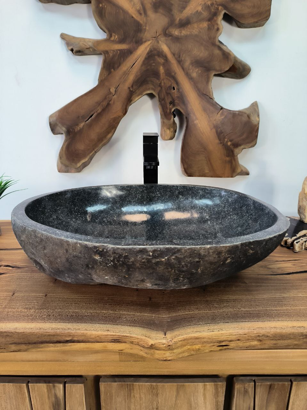 Раковина из речного камня RS-65905 58х43х16 из натурального камня