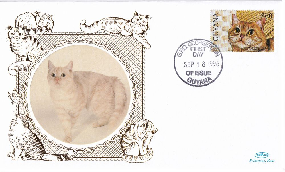 Конверт Первого дня Гайаны от 18 сентября 1996 года с маркой и спецгашением
