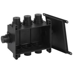 Коробка распаячная ЭРА KRM-118-76-60 черная 118х76х60мм для монолитного строительства 8 входов IP44