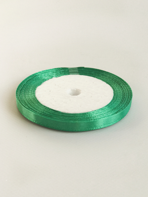 Атласная лента 6 мм (25 ярд) цвет зеленый