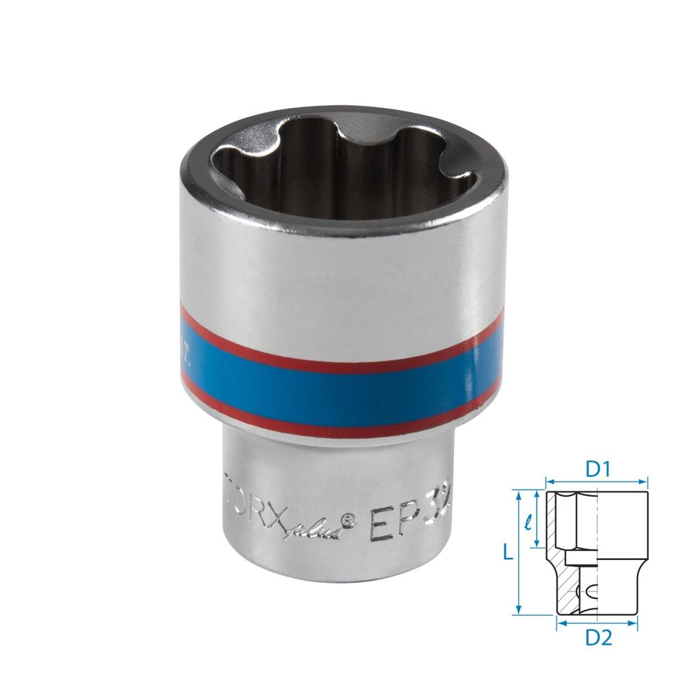 KING TONY (433E32M) Головка торцевая TORX Plus 1/2", EP32, L = 45 мм
