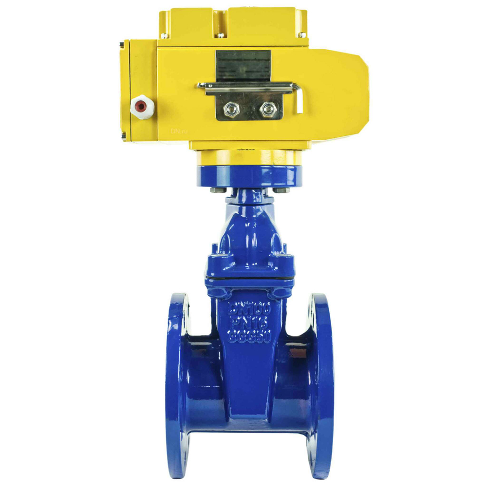 Wedge gate valve 30c939r blue Elephant-GGG50-EPDM-F4-BLUE PSI232 class 150 T=230-248°F flange connection, with rubber lined wedge EPDM, electric actuator Elephant MT-380, 380V