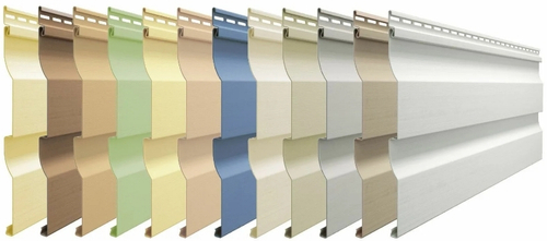 Виниловый сайдинг Döcke PREMIUM D4.5D "Корабельный брус" банан/капучино/карамель/киви/крем-брюле/лимон/персик/пломбир/сливки/фисташки/халва/слива/манго/пралине/ирис