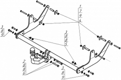 Фаркоп Motodor Lada Largus (в том числе Cross) с 2012 (оцинкованный шар)(паспорт и сертификат в комплекте)(без электрики) 92101-A