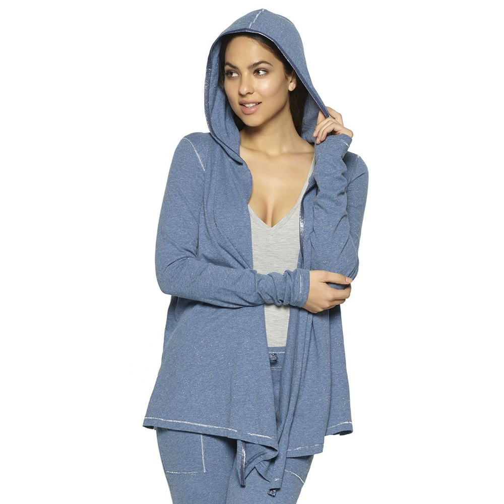 Уютный кардиган с люрексом (Размер: L) (Цвет: синий)