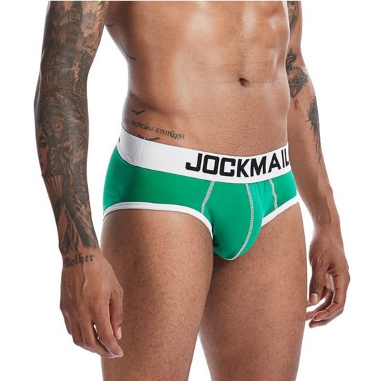 Мужские трусы брифы зеленые JOCKMAIL JM2032-19