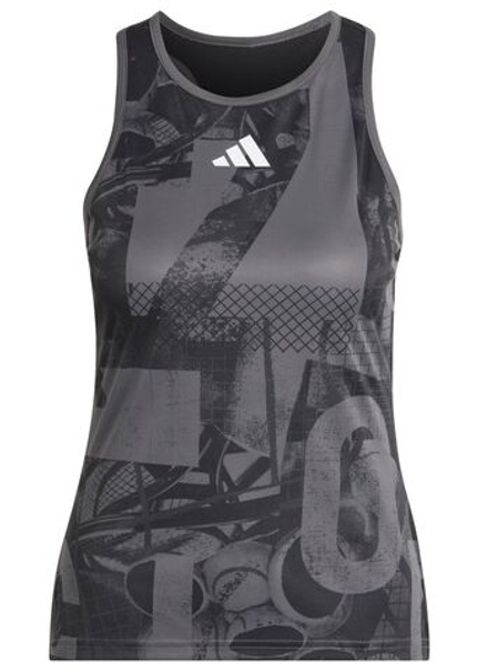 Топ теннисный Adidas Club Graphic Tank - grey five/black/carbon
