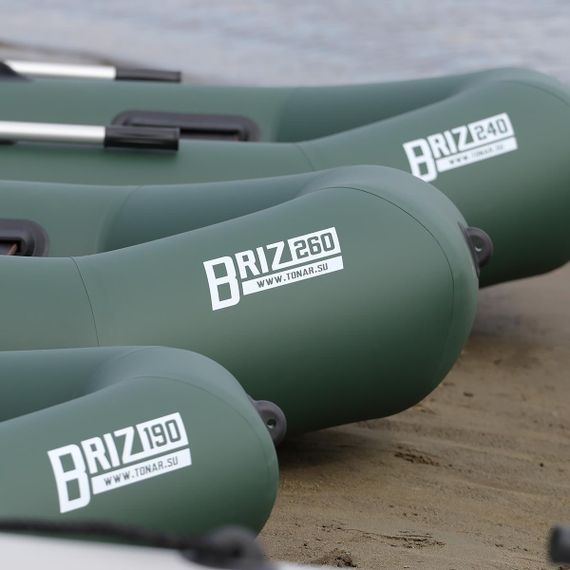 Лодка Тонар Бриз 190 (гребки + жесткое сиденье) зеленый