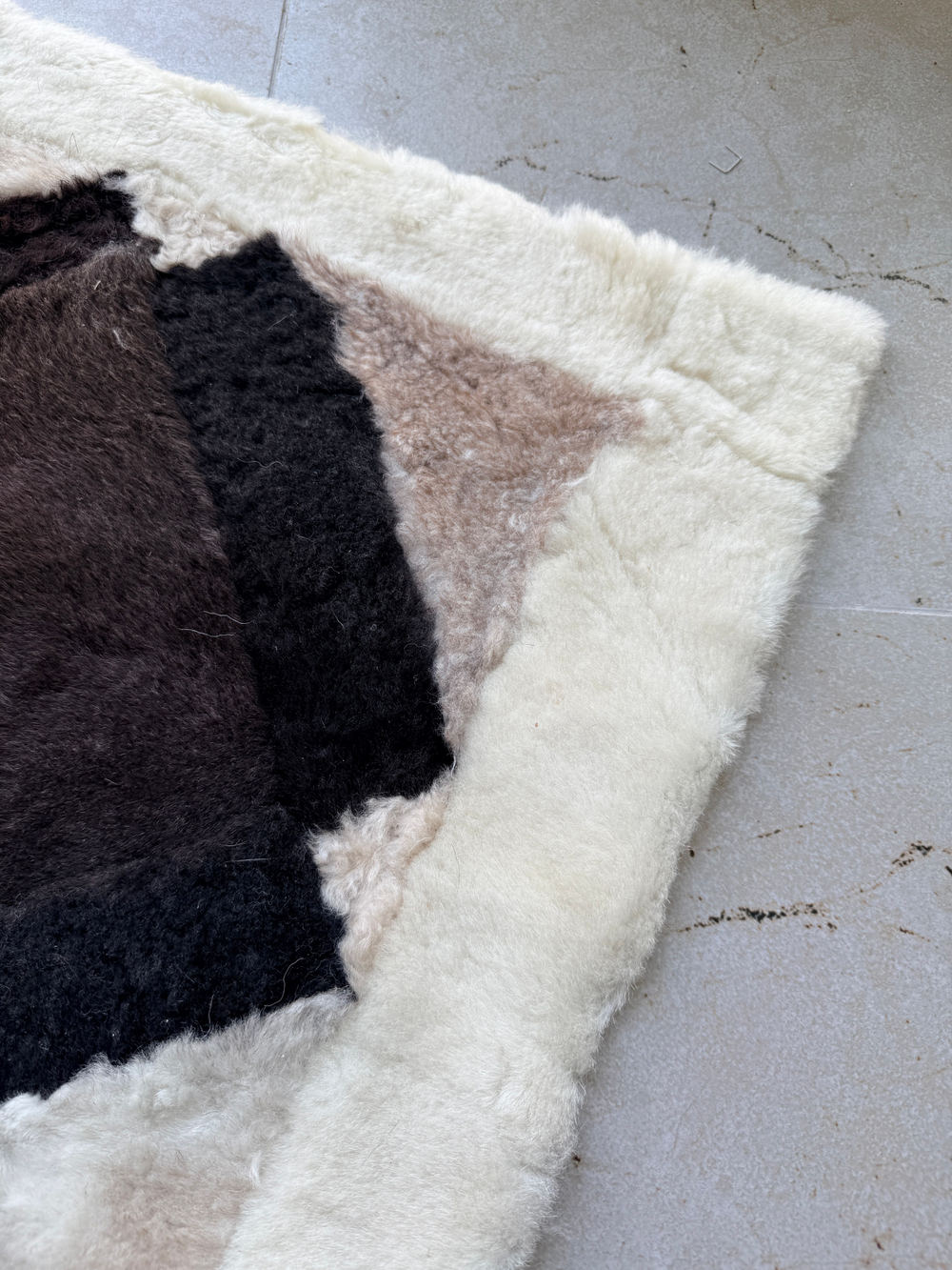 Ковер прямоугольный натуральный мех овчина, 210 х 170 см.