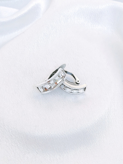 "Нелио" серьги в серебряном покрытии из коллекции "Quadro" от Jenavi  с английским замком