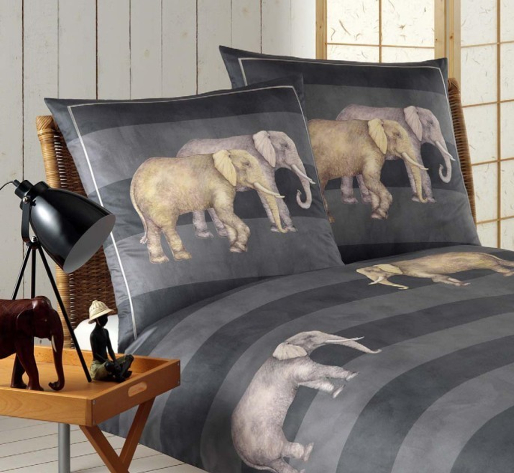 Наволочка 70x70 Elegante Elephant синяя фото