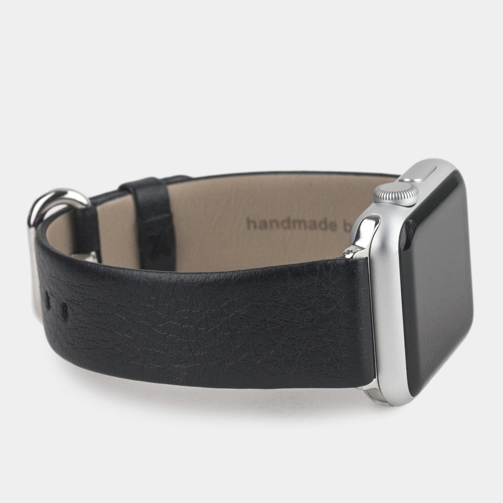 Ремешок для Apple Watch 44/45/46 mm из кожи теленка, черного цвета