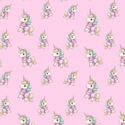 Единорожки на розовом.