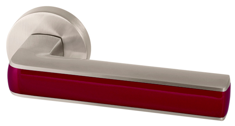 [ТОВАРА НЕТ В НАЛИЧИИ] Ручка Армадилло CUBE URB3 SN/Bordo-18, цвет никель матовый/бордовый (гарантия - 5 лет)