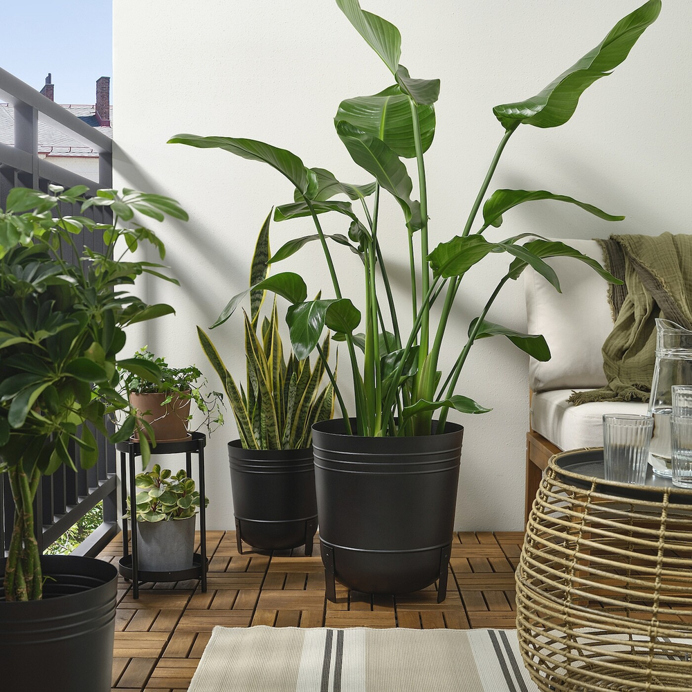 IKEA PÄRLRÖNN  (ИКЕА ПÄРЛРÖНН)  -  Крышка для цветочного горшка, закрытая/открытая/черная, 32 см