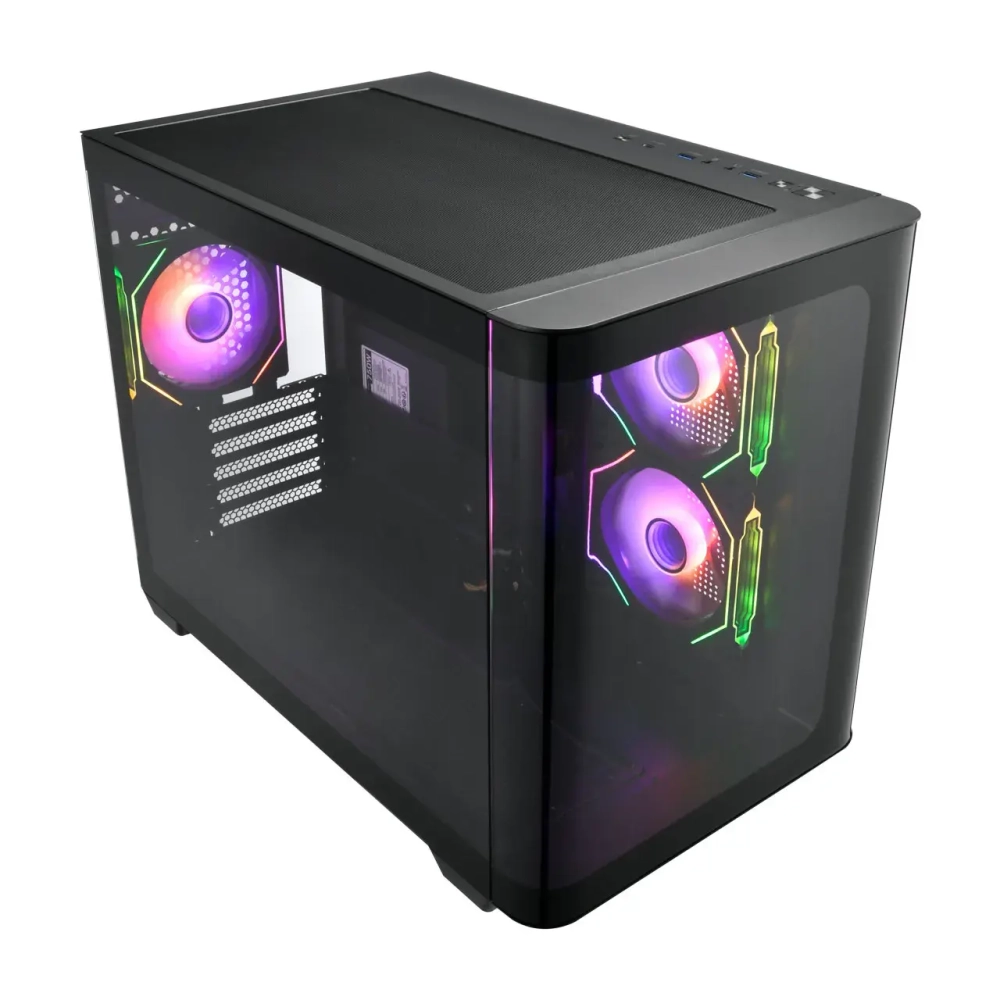 Корпус FSP S380-BA, Mid-Tower, M-ATX, Mini-ITX,USB 3.2 Gen 1 Type-A,USB 3.2 Gen 1 Type-C,ARGB вентиляторы,3x120мм,черный
