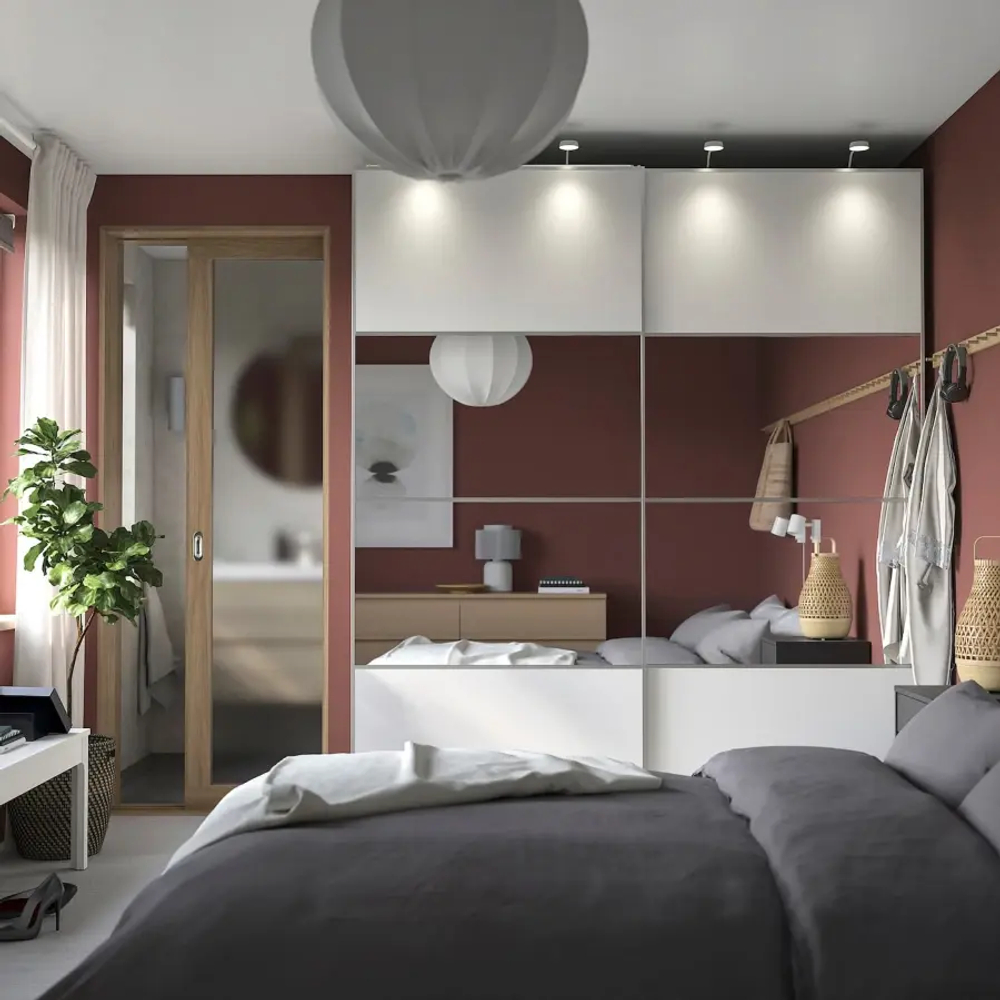 Шкаф - PAX / MEHAMN/AULI  IKEA/ ПАКС / МЕХАМН/ АУЛИ   ИКЕА, 236х200  см, белый