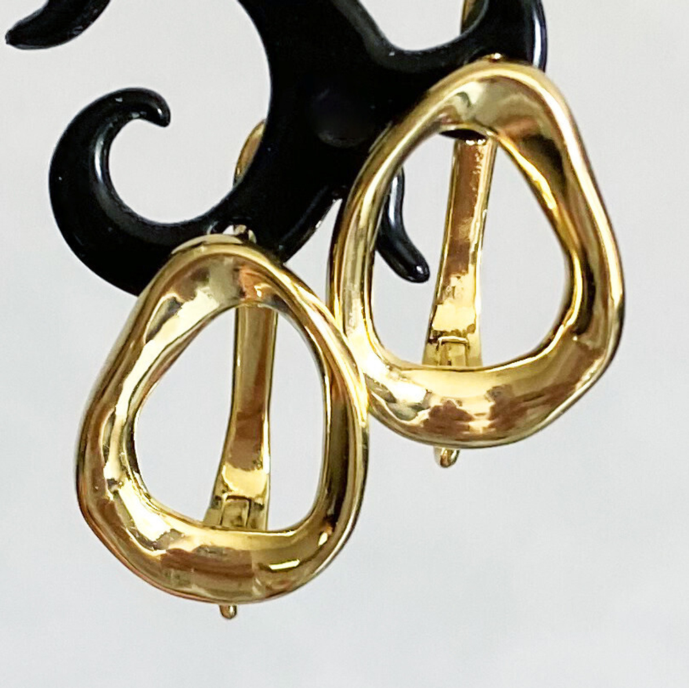 Ювелирные швензы с позолотой, 20*13 мм, цена за пару