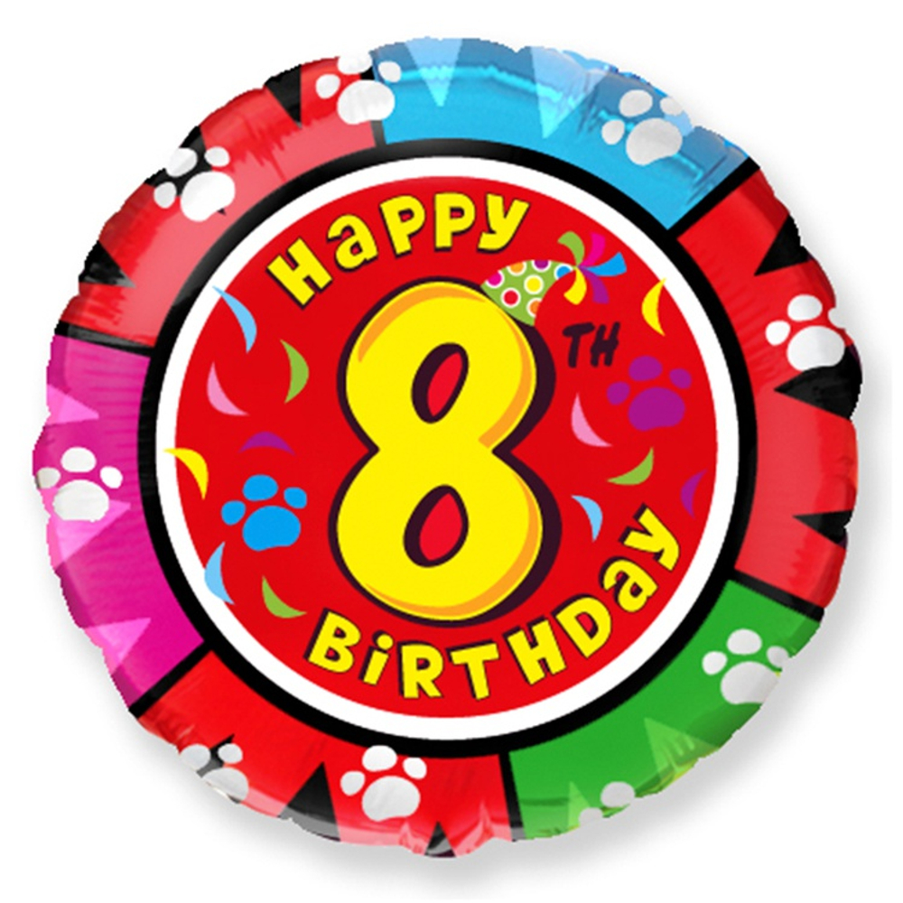 Шар Фольгированный Цифра 8 (Ассорти)