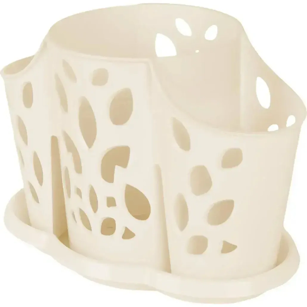 Сушилка для столовых приборов Plast Team 3х-секционная 177х130 мм молочный туман