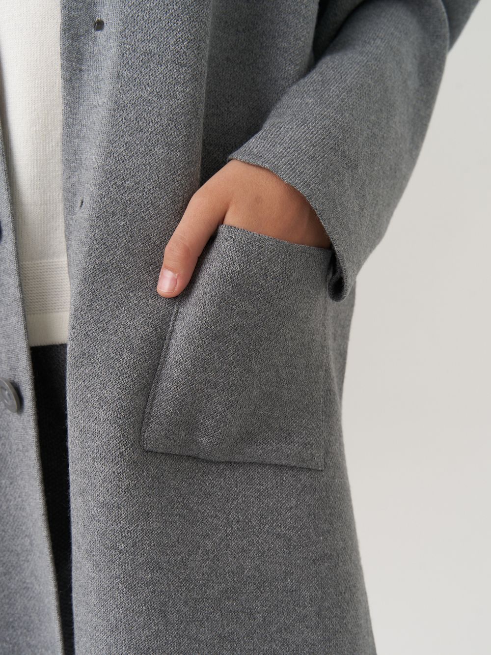 Кардиган для девочки в школу AT990 серый